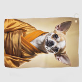 Boeddhist Chihuahua Golfhanddoek (Horizontaal)