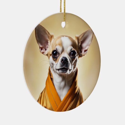 Boeddhist Chihuahua Keramisch Ornament (Rechts)