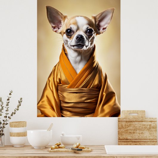 Boeddhist Chihuahua Poster (Keuken)