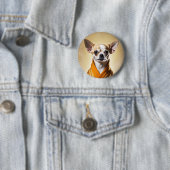 Boeddhist Chihuahua Ronde Button 5,7 Cm (In situ)