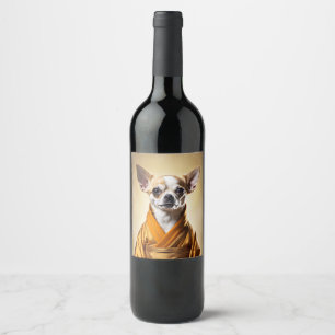 Boeddhist Chihuahua Wijn Etiket