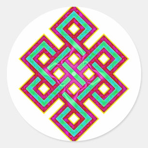 Boeddhist Eternal Knot Ronde Sticker