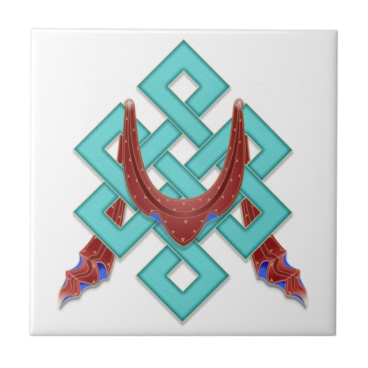 Boeddhist Eternal Knot Tegeltje (Voorkant)