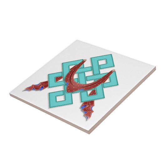 Boeddhist Eternal Knot Tegeltje (Zijkant)