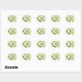 Boeddhist Green Floral Om Ronde Sticker (Vel)