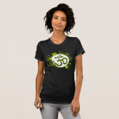 Boeddhist Green Floral Om T-shirt (Voorkant volledig)