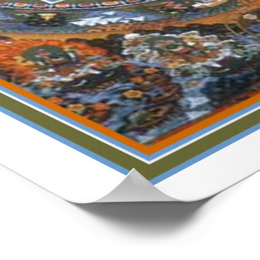 Boeddhist Mandala Afdrukken 12 x 16 Poster (Hoek)