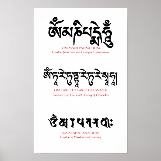 Boeddhist Mantra Poster (Voorkant)