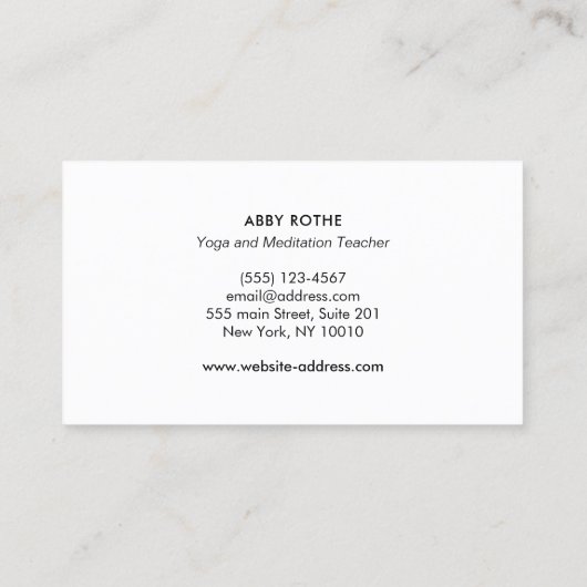 Boeddhist Mindfulness leraar Visitekaartje (Achterkant)