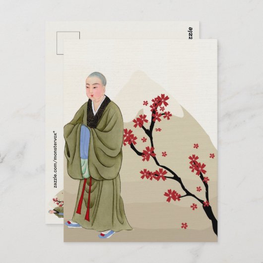 Boeddhist Monk Briefkaart (Voorkant / Achterkant)