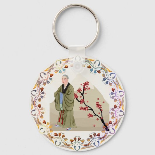 Boeddhist Monk Sleutelhanger (Achterkant)