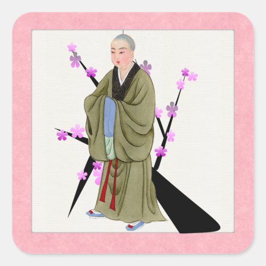 Boeddhist Monk Sticker (Voorkant)