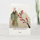 Boeddhist Monk Wenskaart Kaart (Achterkant)
