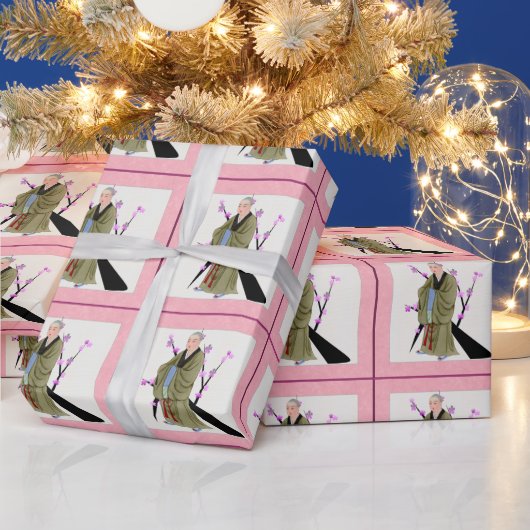 Boeddhist Monk Wrapping Paper Cadeaupapier (Feestdagen)
