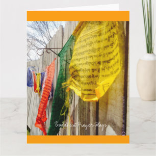 Boeddhist Prayer Flags Oranje Trim Wenskaart Kaart