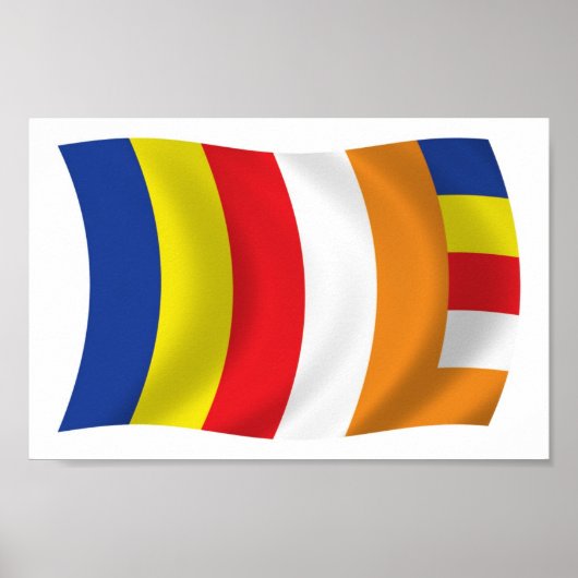 Boeddhist Religity Flag Poster Print (Voorkant)
