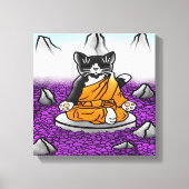 Boeddhist Tuxedo Meditation Cat Canvas Afdruk (Voorkant)