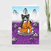 Boeddhist Tuxedo Meditation Cat Kaart (Voorkant)