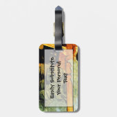 Boeddhistisch beeld in Temple Abstract-impressioni Bagagelabel (Achterkant verticaal)