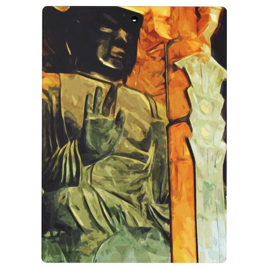 Boeddhistisch beeld in Temple Abstract-impressioni Klembord (Achterkant)
