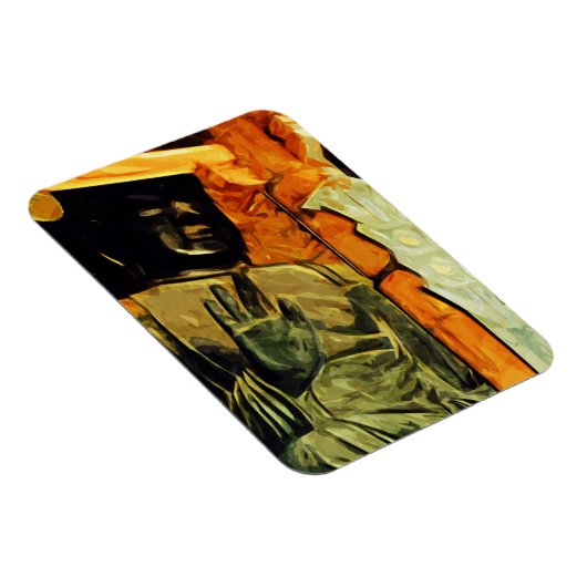 Boeddhistisch beeld in Temple Abstract-impressioni Magneet (Rechterzijde)