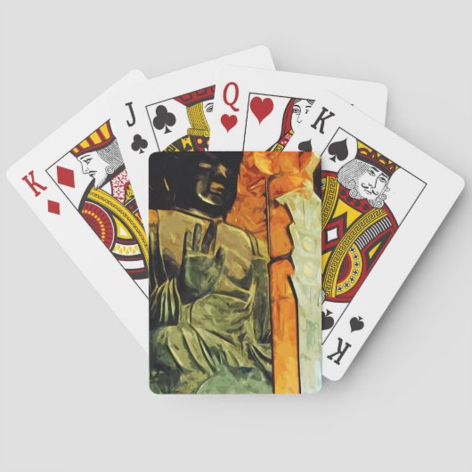 Boeddhistisch beeld in Temple Abstract-impressioni Pokerkaarten (Achterkant)