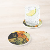 Boeddhistisch beeld in Temple Abstract-impressioni Zandsteen Onderzetter (Zijkant)