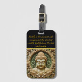 Boeddhistisch beeldhouwen met bladeren en bollen bagagelabel (Voorkant (verticaal))