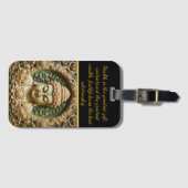 Boeddhistisch beeldhouwen met bladeren en bollen bagagelabel (Voorkant (horizontaal))