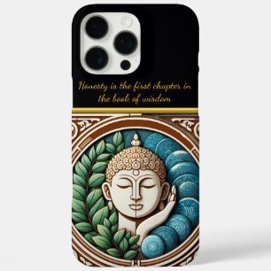 Boeddhistisch beeldhouwen met bladeren en bollen iPhone 16 pro max hoesje