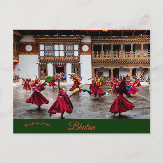 Boeddhistisch festival in Bhutan Briefkaart (Voorkant)