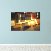 boeddhistisch gebeden vlaggen in de zonsondergang, canvas afdruk (Insitu (Houten vloer))