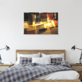 boeddhistisch gebeden vlaggen in de zonsondergang, canvas afdruk (Insitu (Slaapkamer))
