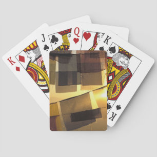 boeddhistisch gebeden vlaggen in de zonsondergang, speelkaarten