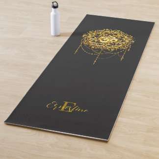 Boeddhistisch heilig symbool Om in goud Yogamat