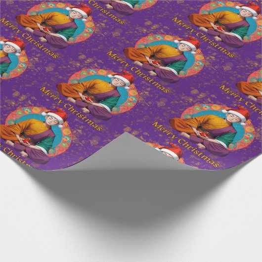 boeddhistisch kerstfeest cadeaupapier (Hoek)