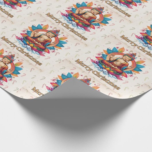 boeddhistisch kerstfeest cadeaupapier (Hoek)