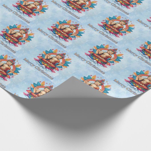boeddhistisch kerstfeest cadeaupapier (Hoek)