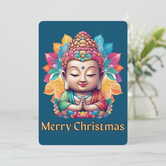 boeddhistisch kerstfeest feestdagenkaart (Staand voorkant)