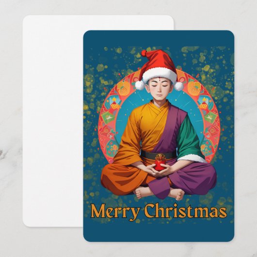 boeddhistisch kerstfeest feestdagenkaart (Voorkant / Achterkant)