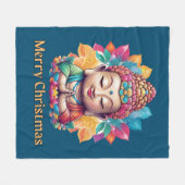boeddhistisch kerstfeest fleece deken (Voorkant (Horizontaal))