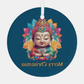 boeddhistisch kerstfeest glas ornament (Achterkant)