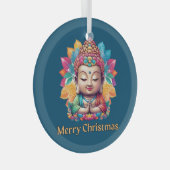 boeddhistisch kerstfeest glas ornament (Voorkant Rechts)