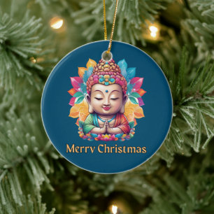 boeddhistisch kerstfeest keramisch ornament