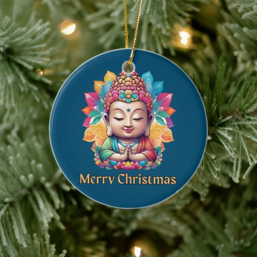 boeddhistisch kerstfeest keramisch ornament (Boom)