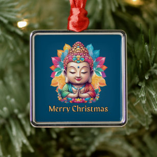boeddhistisch kerstfeest metalen ornament
