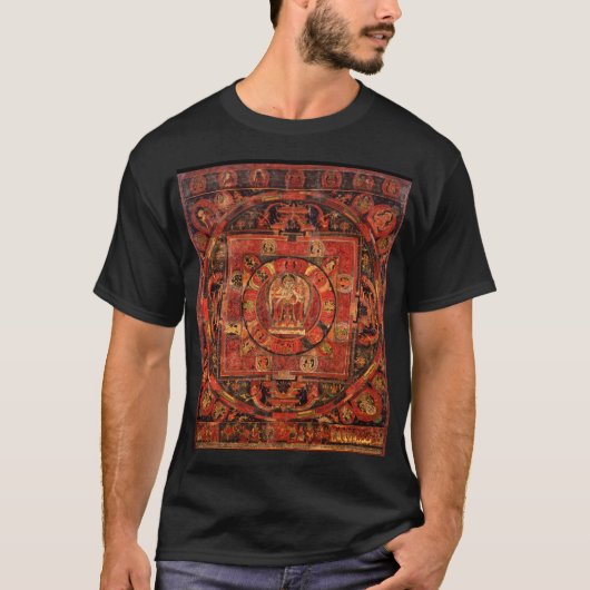 Boeddhistisch Mandala over compassie T-shirt (Voorkant)