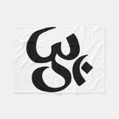 Boeddhistisch Om-symbool Fleece Deken (Voorkant (Horizontaal))