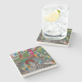 Boeddhistisch schilderen op Rocks Stenen Onderzetter (Zijkant)