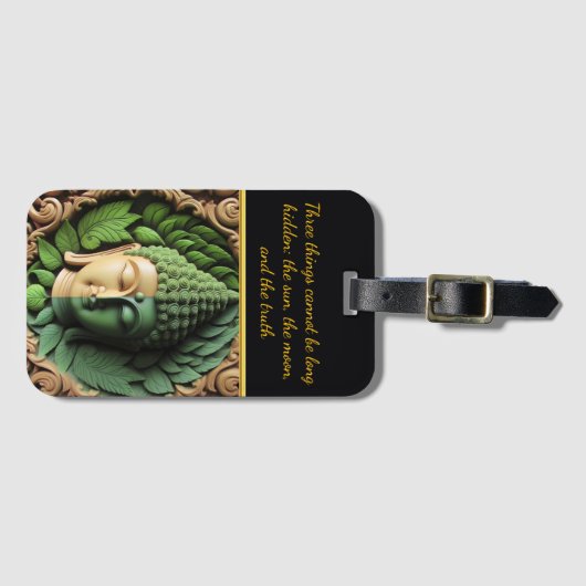 Boeddhistisch snijden met bladeren & orbs Generati Bagagelabel (Voorkant (horizontaal))